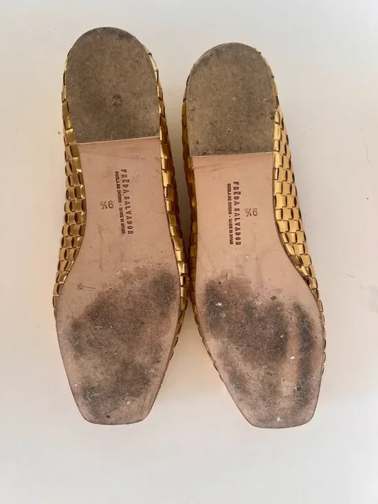 Freda Salvador Jada Square Toe Ballet Flat in Gold - Picture 7 of 10